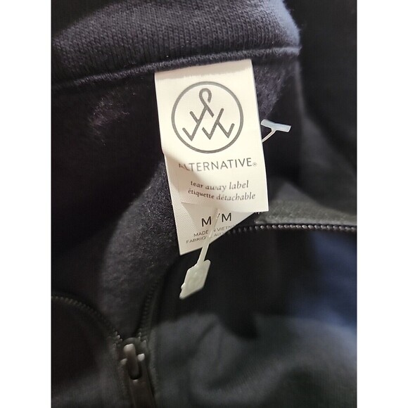 Alternative Sweater Size Medium Black Fleece Mock Neck Super Soft New - Picture 9 of 13